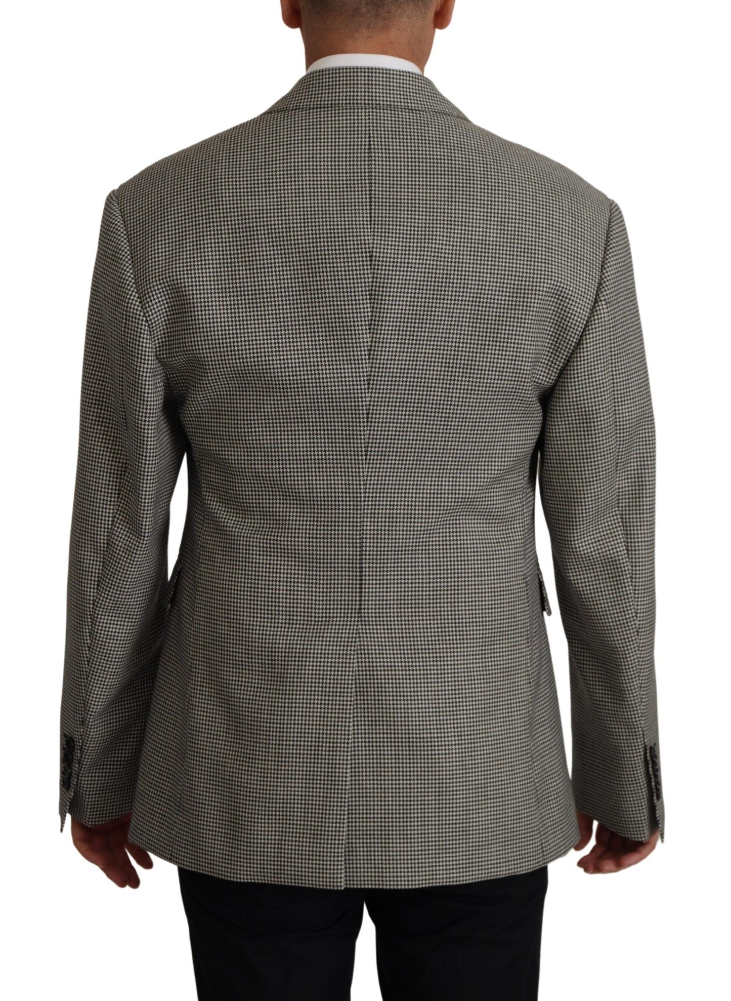 Blazer Dolce & Gabbana gris à carreaux coupe droite
