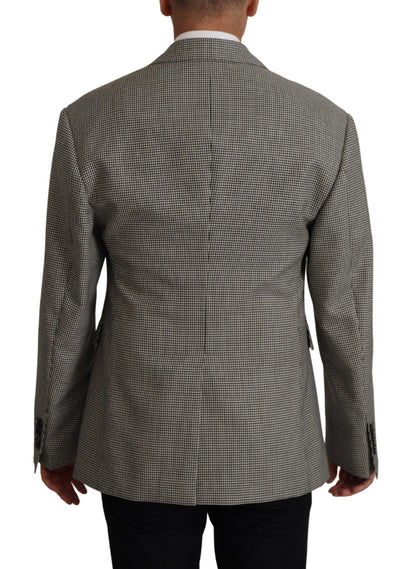 Blazer Dolce & Gabbana gris à carreaux coupe droite