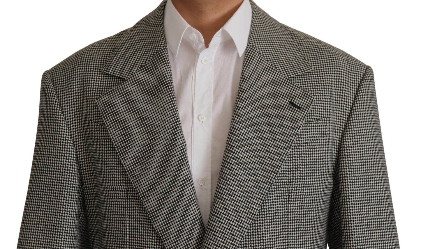 Blazer Dolce & Gabbana gris à carreaux coupe droite