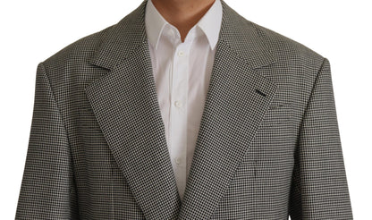 Blazer Dolce & Gabbana gris à carreaux coupe droite