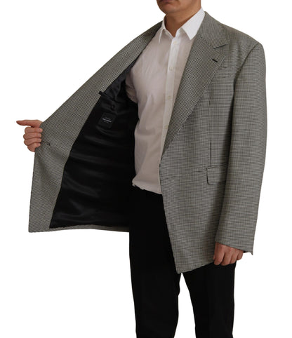 Blazer Dolce & Gabbana gris à carreaux coupe droite