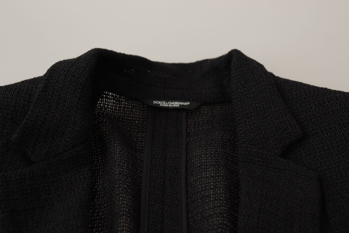 Dolce & Gabbana Manteau Blazer Homme Noir à Boutonnage Simple