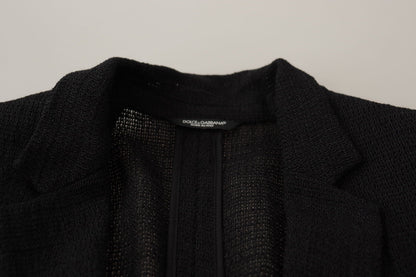 Dolce & Gabbana Manteau Blazer Homme Noir à Boutonnage Simple