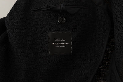 Dolce & Gabbana Manteau Blazer Homme Noir à Boutonnage Simple