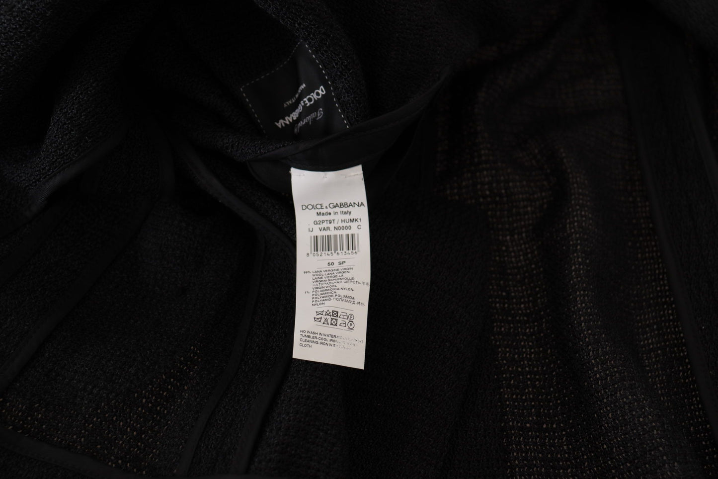Dolce & Gabbana Manteau Blazer Homme Noir à Boutonnage Simple