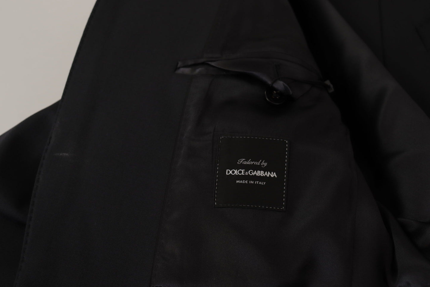 Dolce & Gabbana Manteau en laine noire à simple boutonnage pour homme