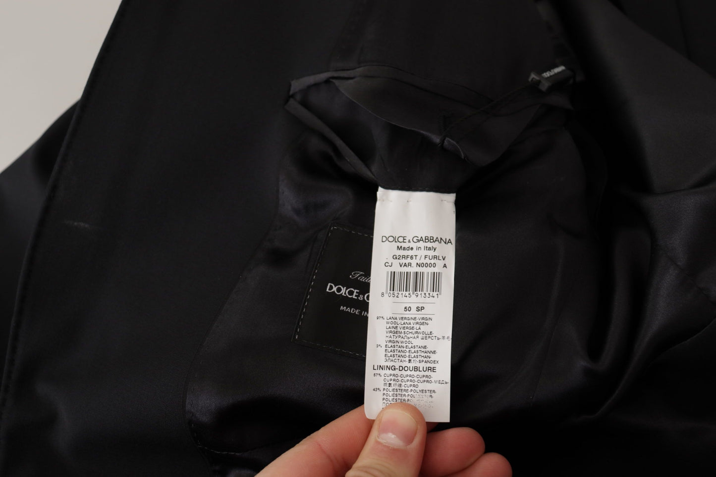 Dolce & Gabbana Manteau en laine noire à simple boutonnage pour homme