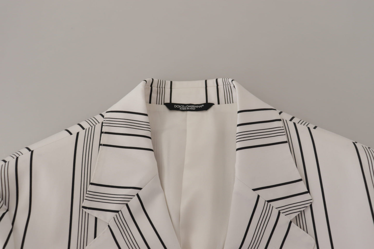 Blazer Dolce & Gabbana en coton à rayures blanches et simple boutonnage