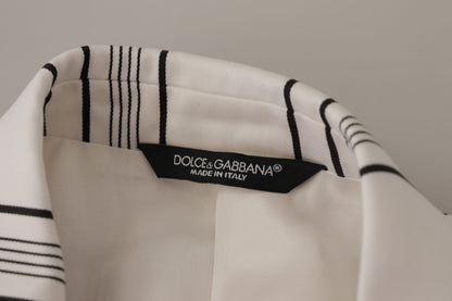 Blazer Dolce & Gabbana en coton à rayures blanches et simple boutonnage