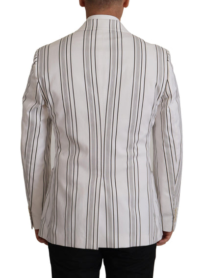Blazer Dolce & Gabbana en coton à rayures blanches et simple boutonnage