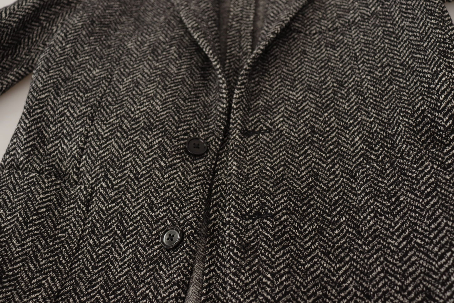 Blazer Dolce & Gabbana gris en coton fantaisie à simple boutonnage
