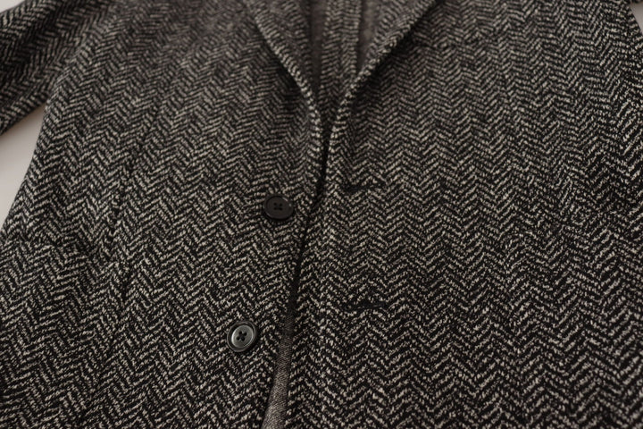 Blazer de fantasía Dolce & Gabbana gris de algodón con botonadura sencilla