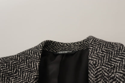 Blazer Dolce & Gabbana gris en coton fantaisie à simple boutonnage