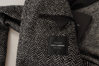Blazer Dolce & Gabbana gris en coton fantaisie à simple boutonnage