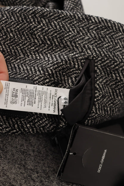 Blazer Dolce & Gabbana gris en coton fantaisie à simple boutonnage