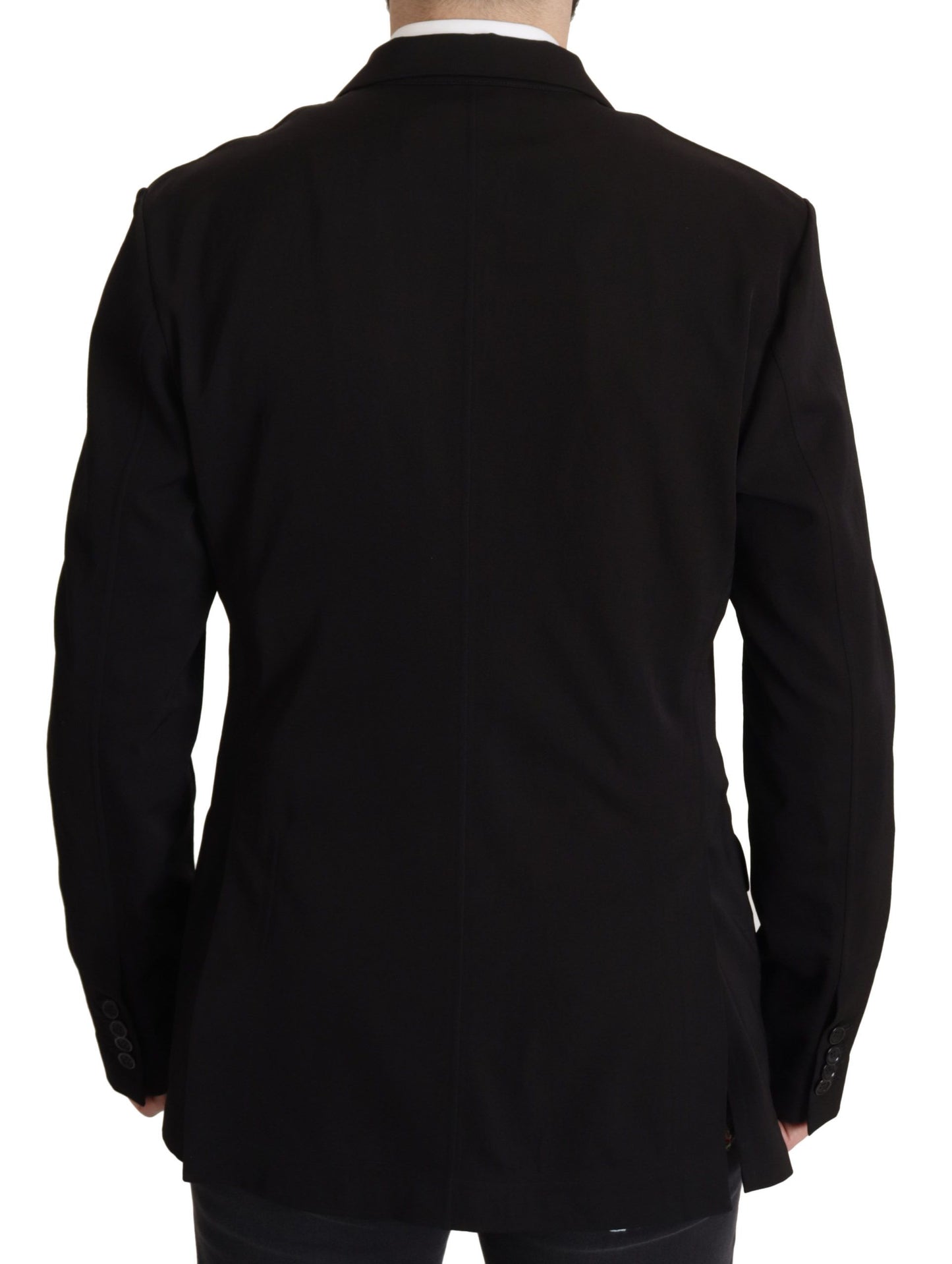Manteau-blazer simple boutonnage en laine noire Dolce & Gabbana