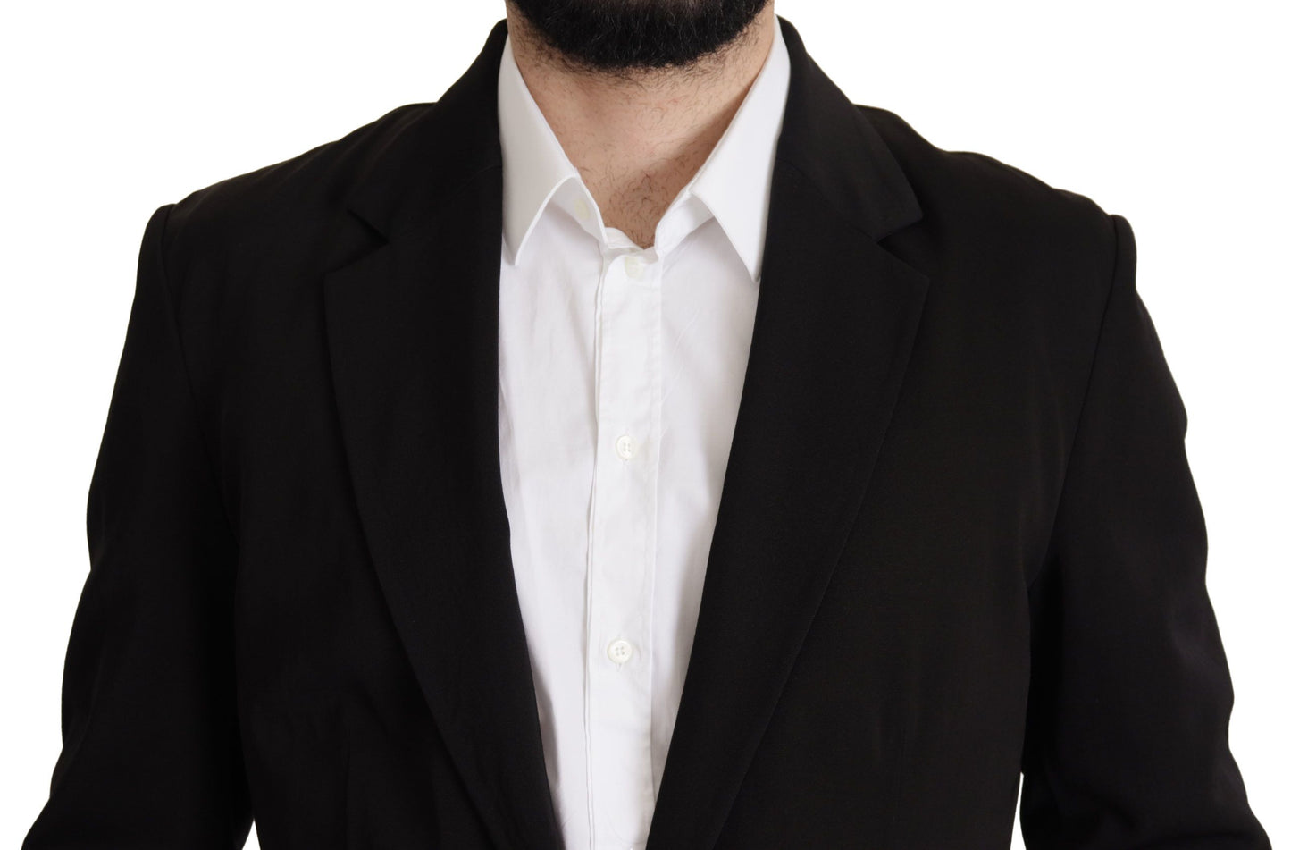 Manteau-blazer simple boutonnage en laine noire Dolce & Gabbana
