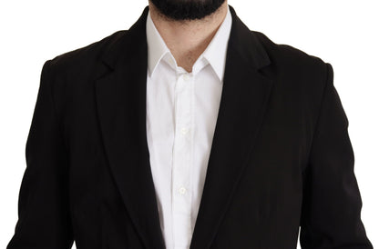 Manteau-blazer simple boutonnage en laine noire Dolce & Gabbana