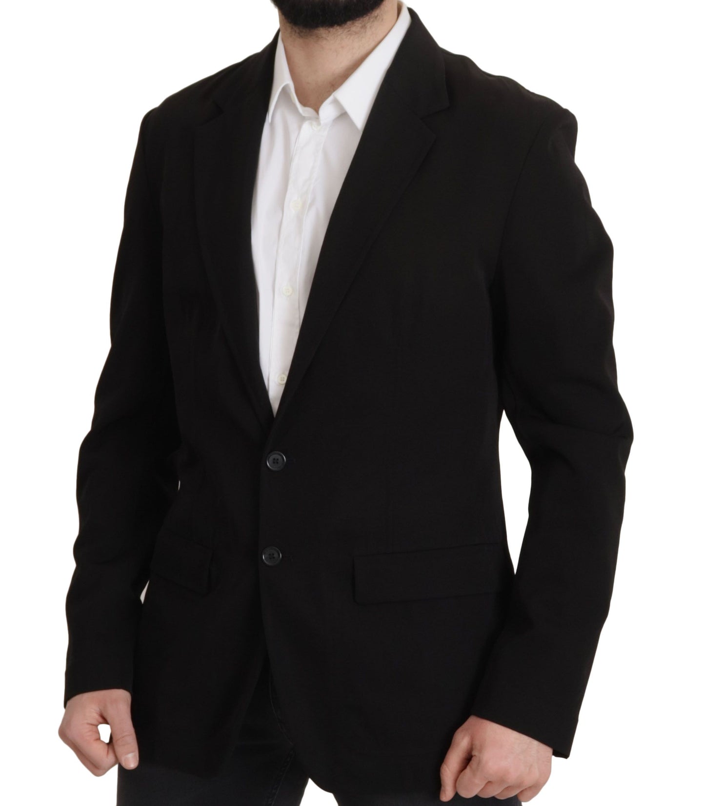 Manteau-blazer simple boutonnage en laine noire Dolce & Gabbana