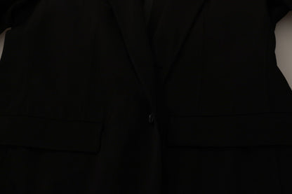 Manteau-blazer simple boutonnage en laine noire Dolce & Gabbana