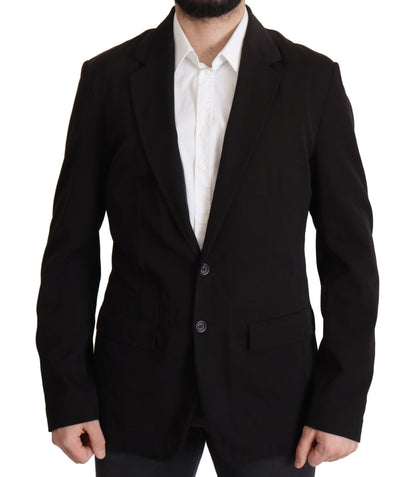 Manteau-blazer simple boutonnage en laine noire Dolce & Gabbana
