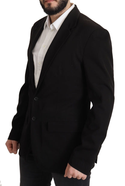 Manteau-blazer simple boutonnage en laine noire Dolce & Gabbana