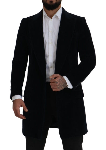 Dolce & Gabbana Manteau long homme en coton noir