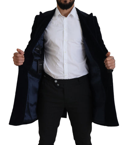 Dolce & Gabbana Manteau long homme en coton noir