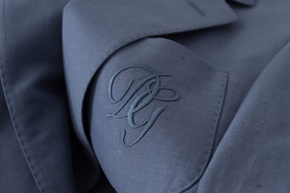 Veste Blazer Bleu Droite à Logo Dolce & Gabbana
