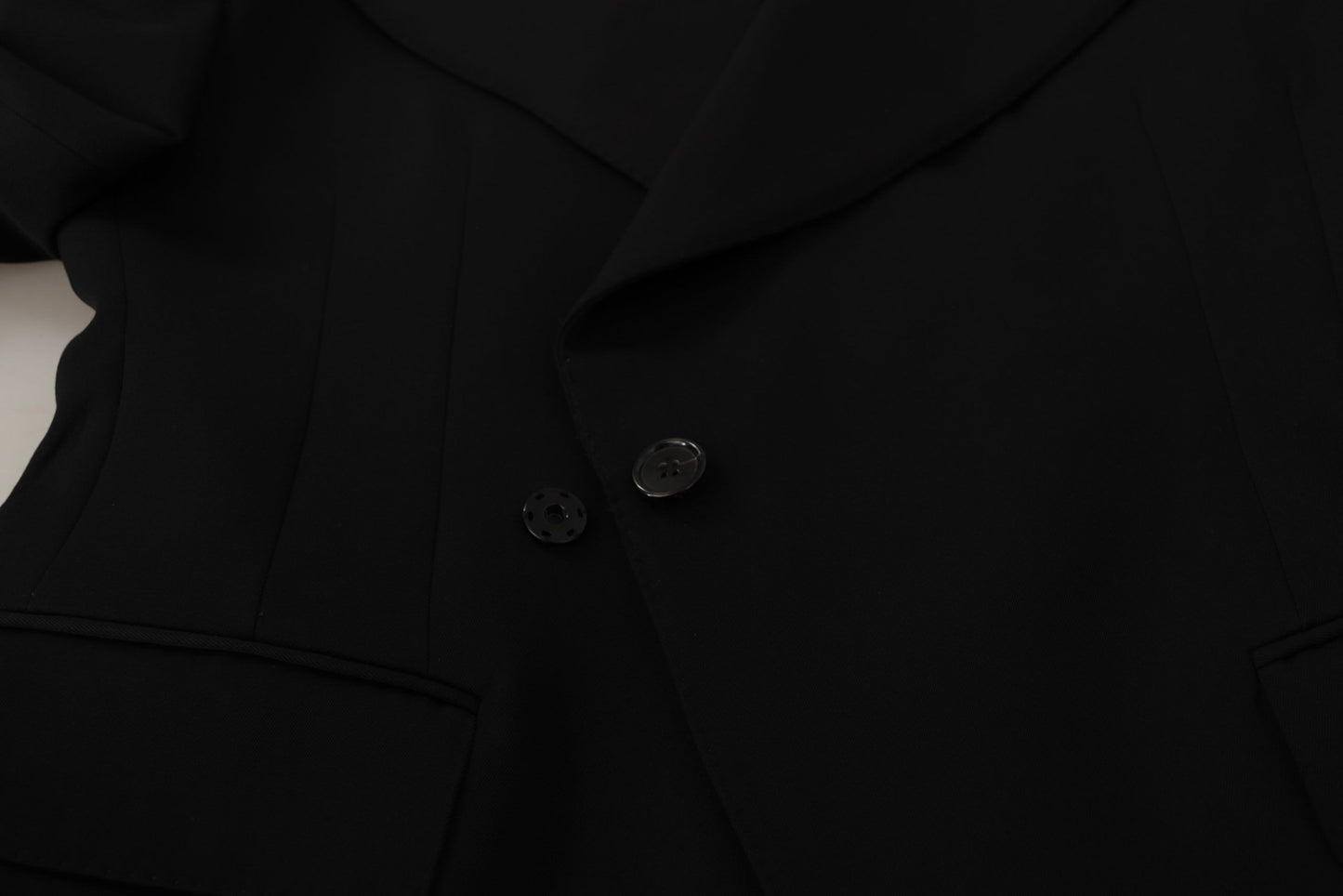 Veste blazer Dolce & Gabbana noire en laine, simple boutonnage
