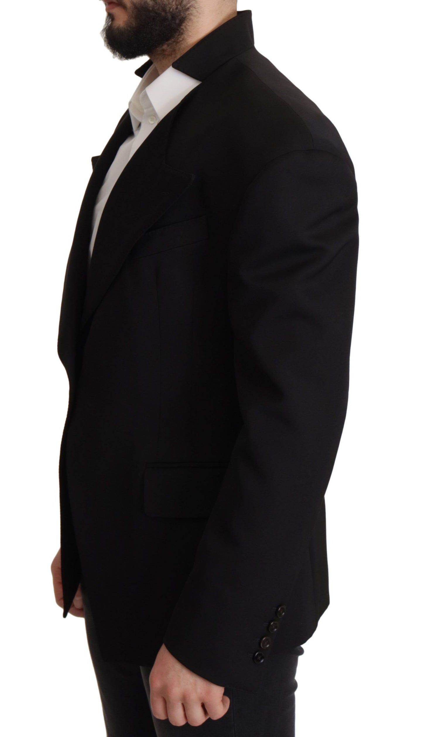 Veste blazer Dolce & Gabbana noire en laine, simple boutonnage