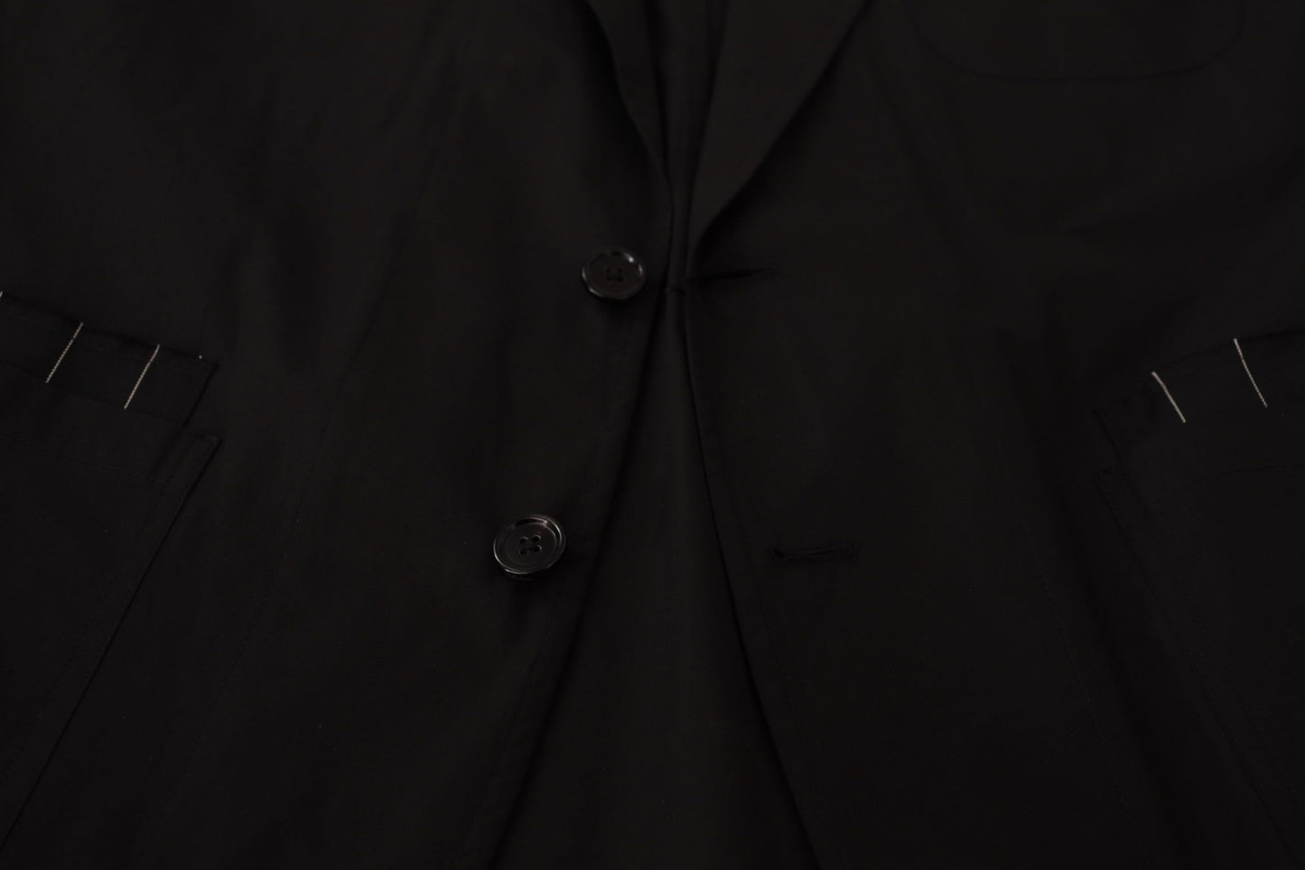 Veste de blazer Dolce & Gabbana noire en coton à simple boutonnage