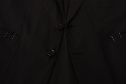 Veste de blazer Dolce & Gabbana noire en coton à simple boutonnage