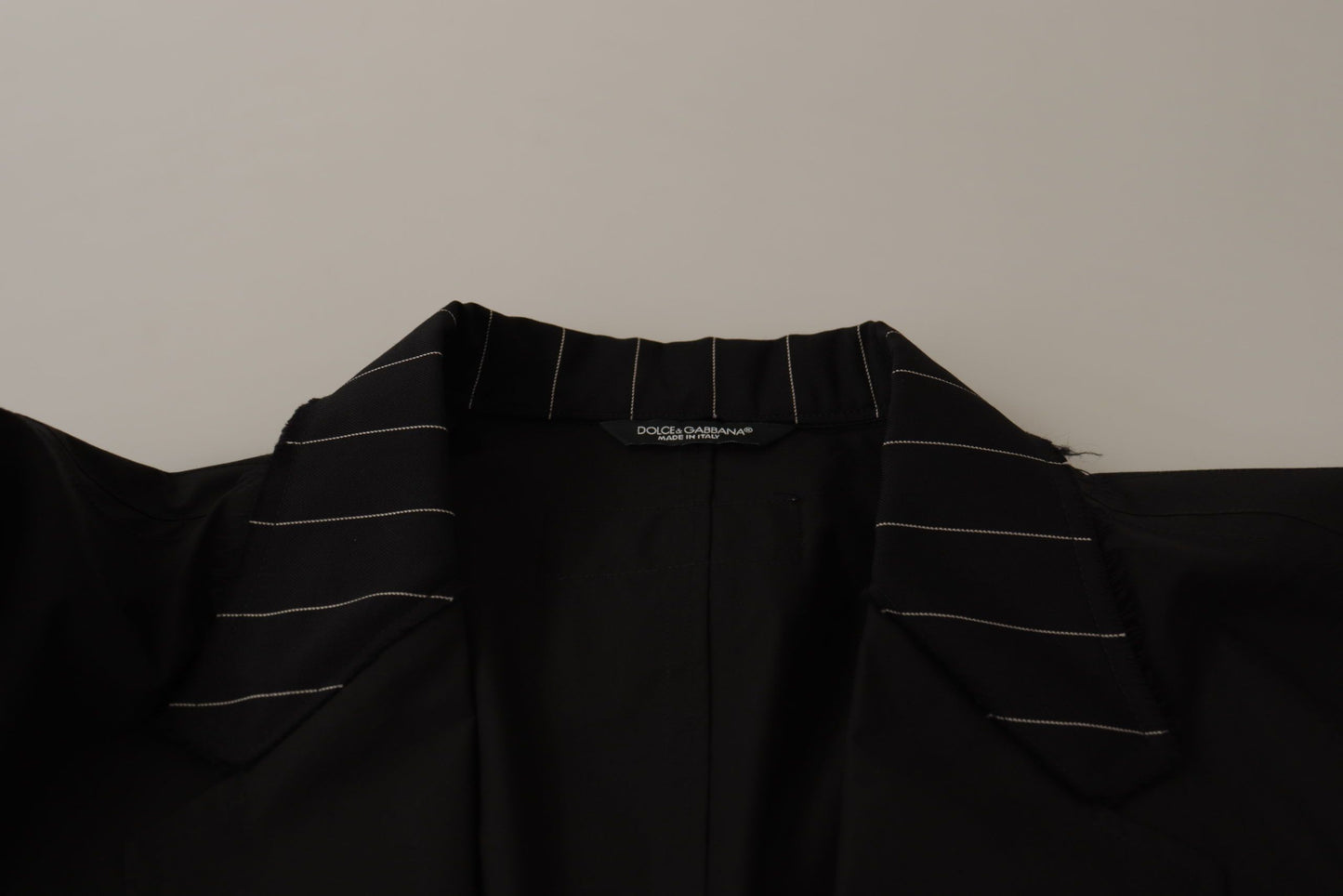 Veste de blazer Dolce & Gabbana noire en coton à simple boutonnage