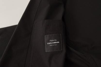 Veste de blazer Dolce & Gabbana noire en coton à simple boutonnage