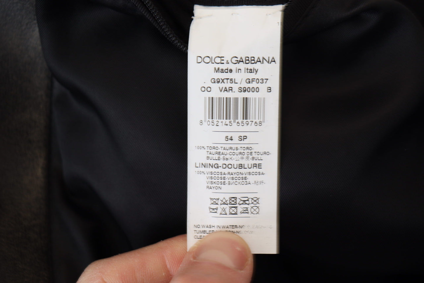 Blouson motard en cuir noir zippé Dolce & Gabbana