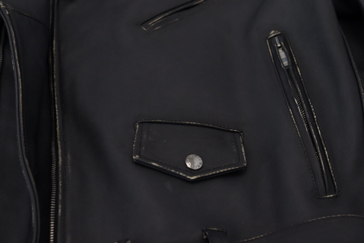 Veste de motard Dolce & Gabbana en cuir noir avec fermeture éclair