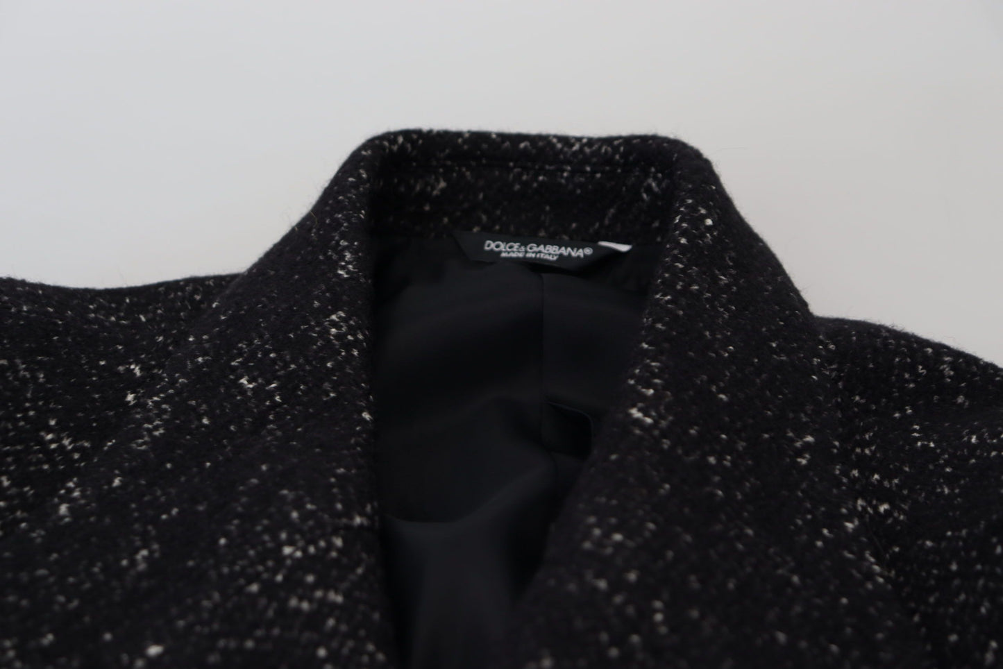 Veste Homme Croisée en Laine Noire Dolce & Gabbana