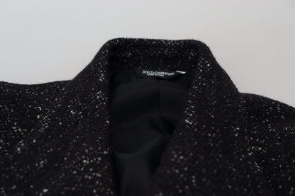 Veste Homme Croisée en Laine Noire Dolce & Gabbana