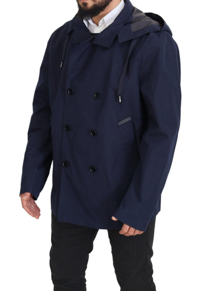 Veste croisée à capuche bleue Dolce & Gabbana