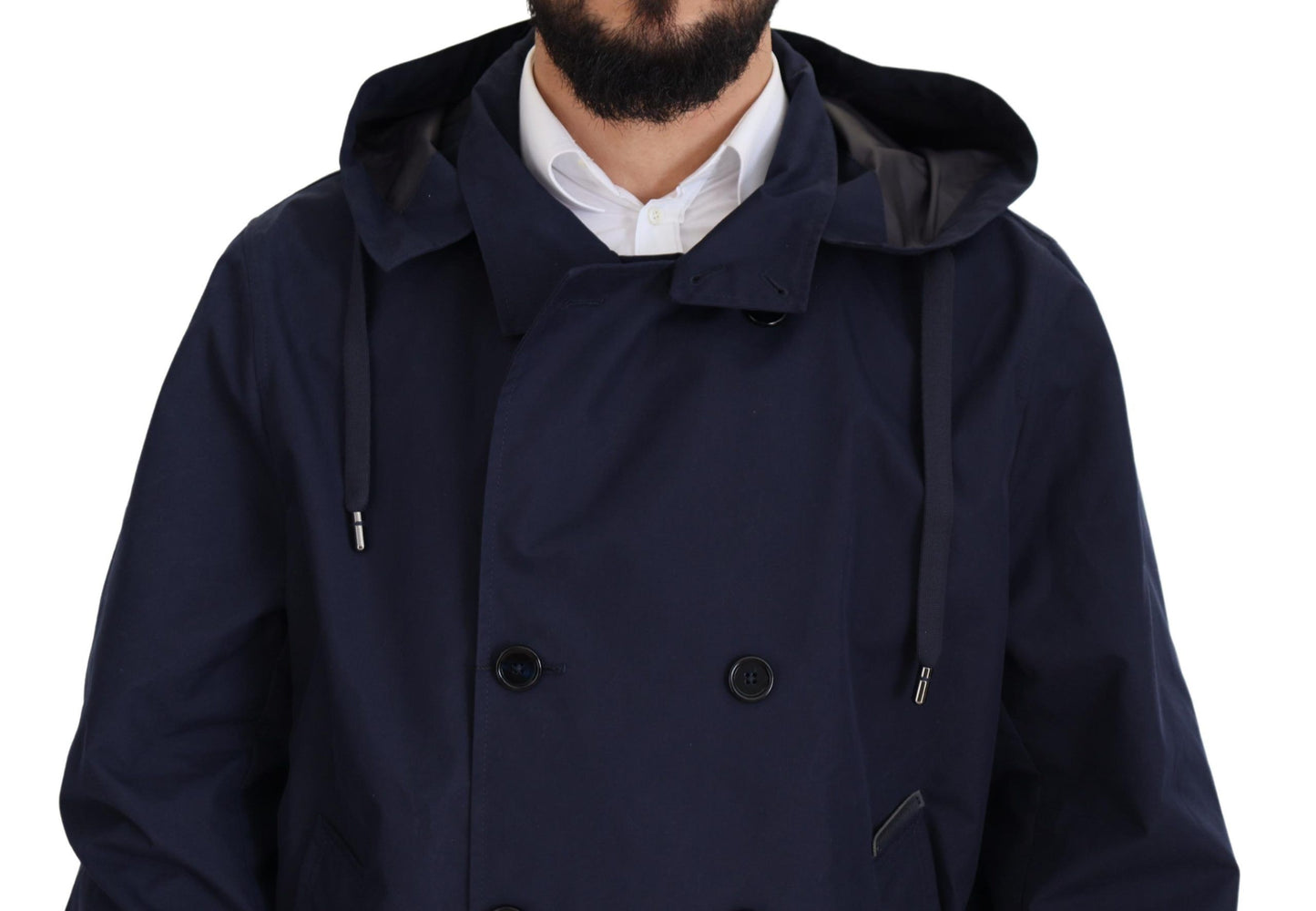 Veste croisée à capuche bleue Dolce & Gabbana
