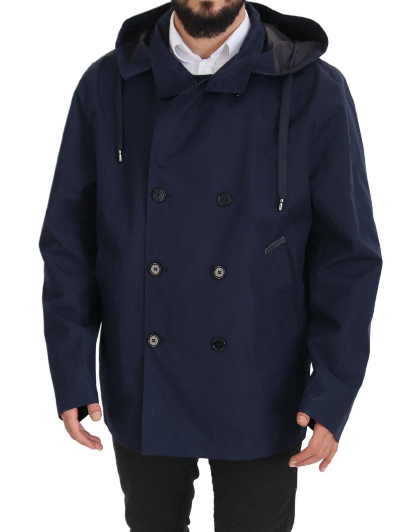 Veste croisée à capuche bleue Dolce & Gabbana