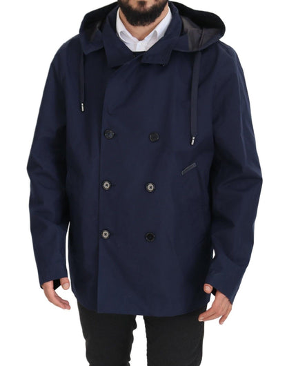 Veste croisée à capuche bleue Dolce & Gabbana