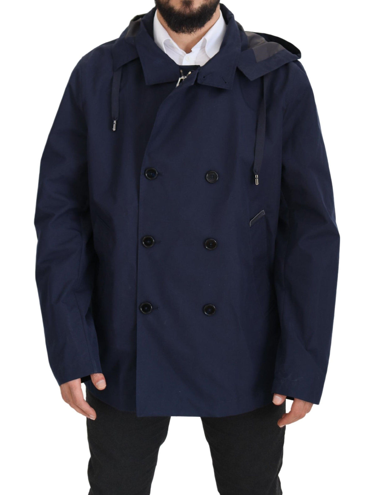Veste croisée à capuche bleue Dolce & Gabbana