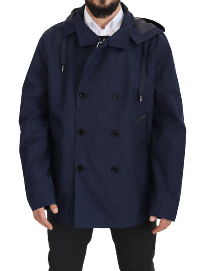 Veste croisée à capuche bleue Dolce & Gabbana