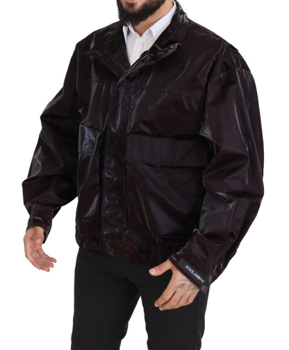 Abrigo/chaqueta de hombre Dolce & Gabbana de nailon color burdeos con cuello