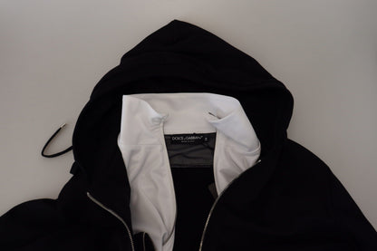 Veste à capuche zippée Dolce & Gabbana en polyester noir
