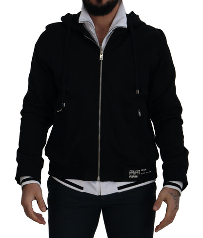Veste à capuche zippée Dolce & Gabbana en polyester noir
