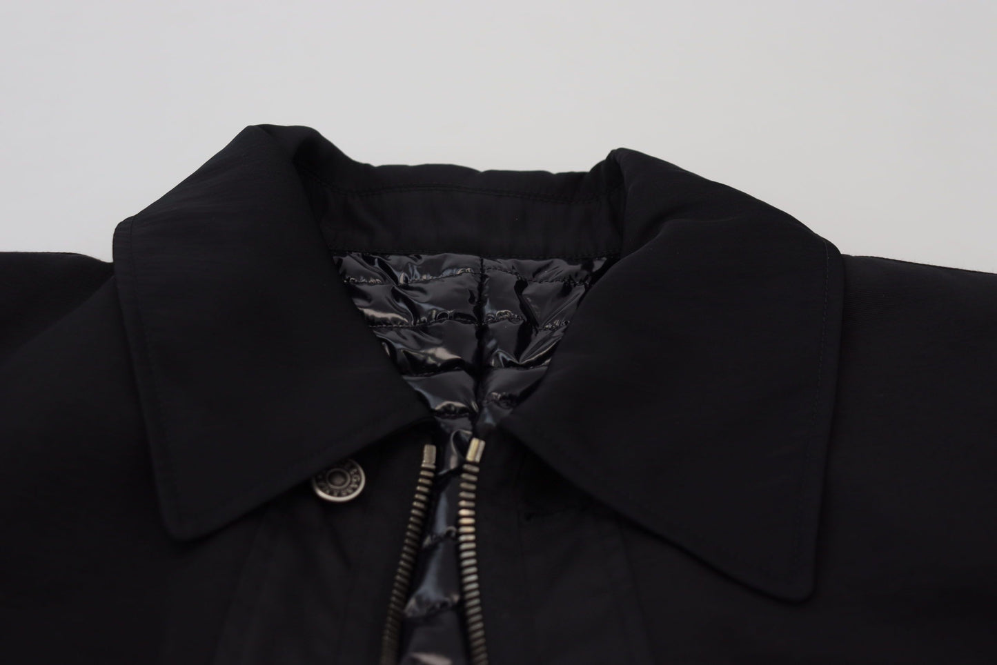 Chaqueta con cuello y cremallera completa de lana negra de Dolce & Gabbana