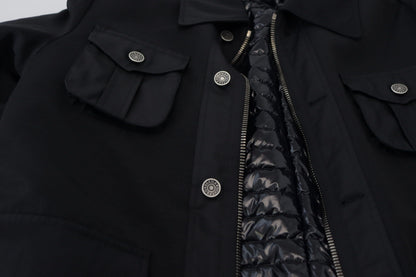 Chaqueta con cuello y cremallera completa de lana negra de Dolce & Gabbana